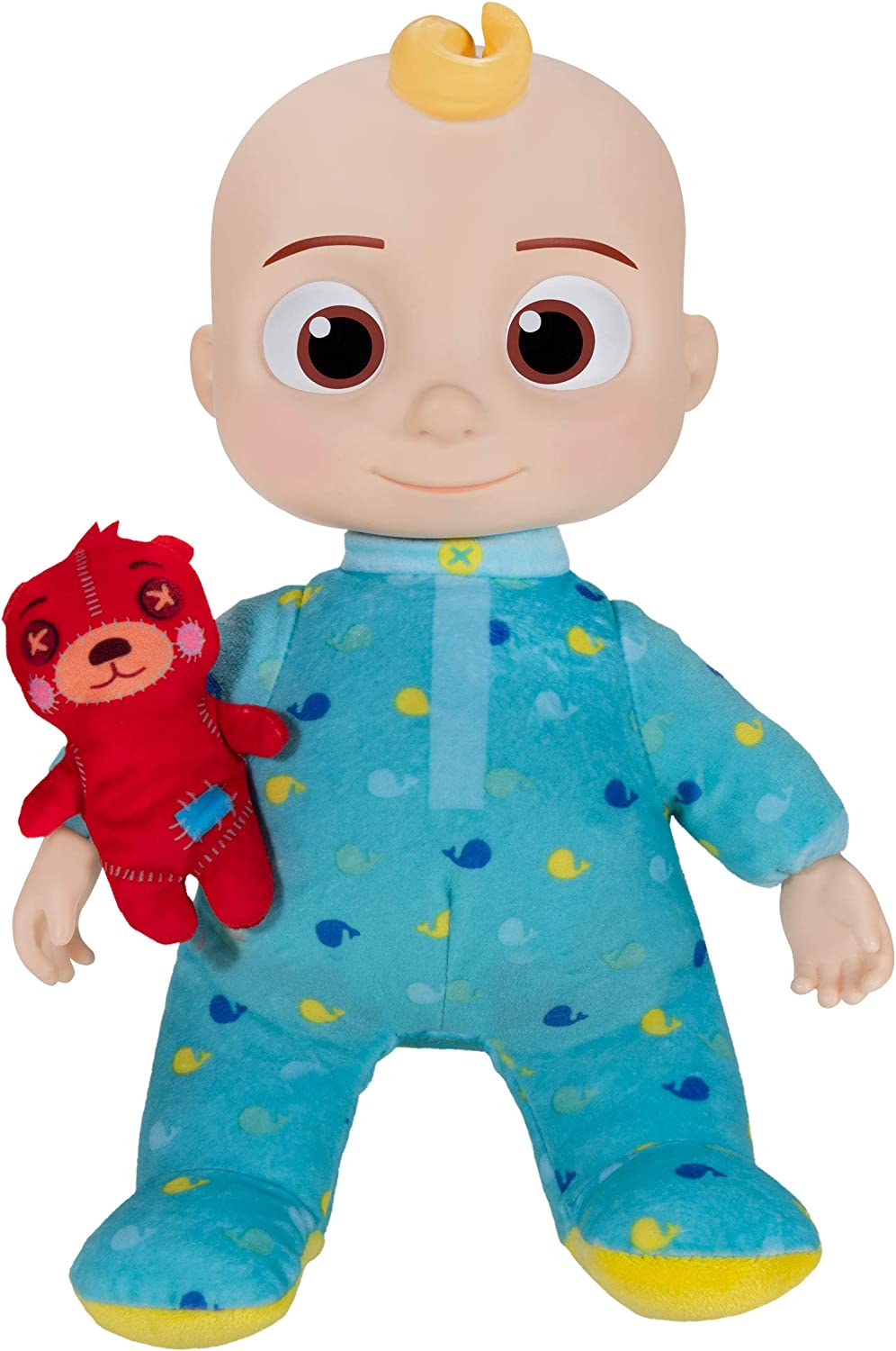 CoComelon Official Musical Bedtime JJ Doll | Soft Plush Body | Press Tummy and JJ Sings Clips from ‘Yes, Yes | Bedtime Song | Includes Feature Plush and Small Pillow Plush Teddy Bear | Multi