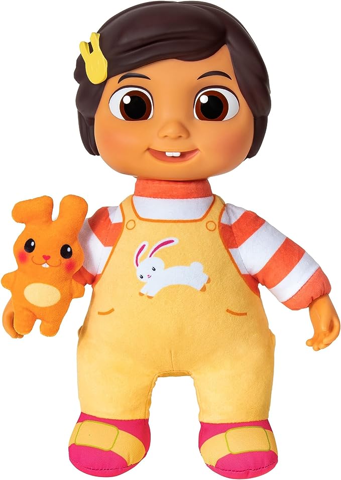 CoComelon Official Musical Bedtime JJ Doll | Soft Plush Body | Press Tummy and JJ Sings Clips from ‘Yes, Yes | Bedtime Song | Includes Feature Plush and Small Pillow Plush Teddy Bear | Multi