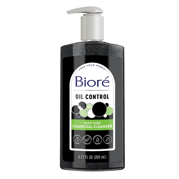 Bioré Deep Pore Charcoal Face Wash | Facial Cleanser for Dirt and Makeup Removal From Oily Skin | 6.77 Ounce