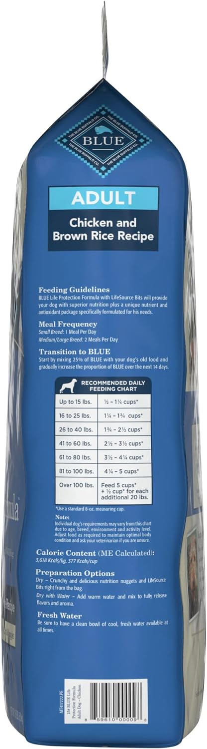 Blue Buffalo Life Protection Formula Natural Adult Dry Dog Food | Chicken and Brown Rice |15-lb