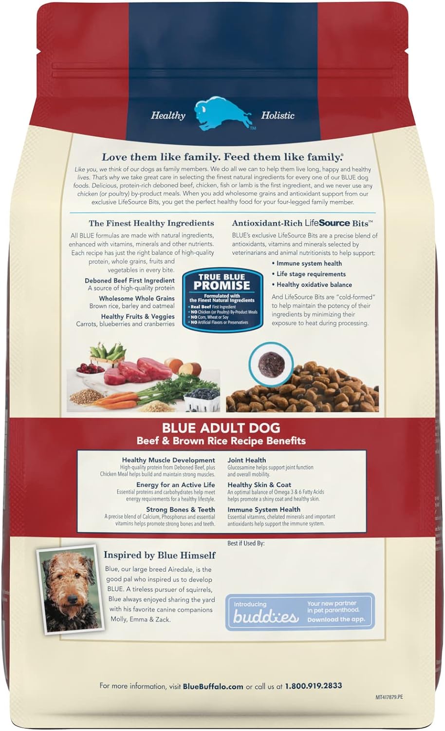 Blue Buffalo Life Protection Formula Natural Adult Dry Dog Food | Beef and Brown Rice |5-lb Trial Size Bag