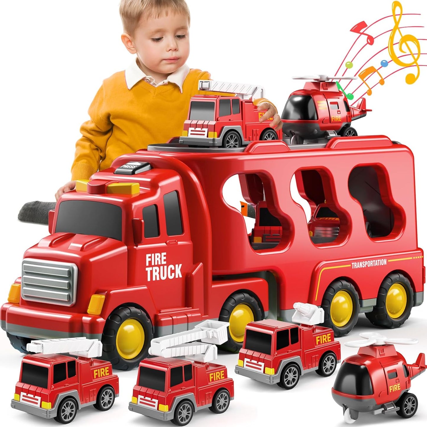 Carrier Truck Transport Cars for Toddlers 1-3 | Friction Power Vehicles for Kids 3-5 | Christmas Birthday Gifts for Boys Girls Age 3-9