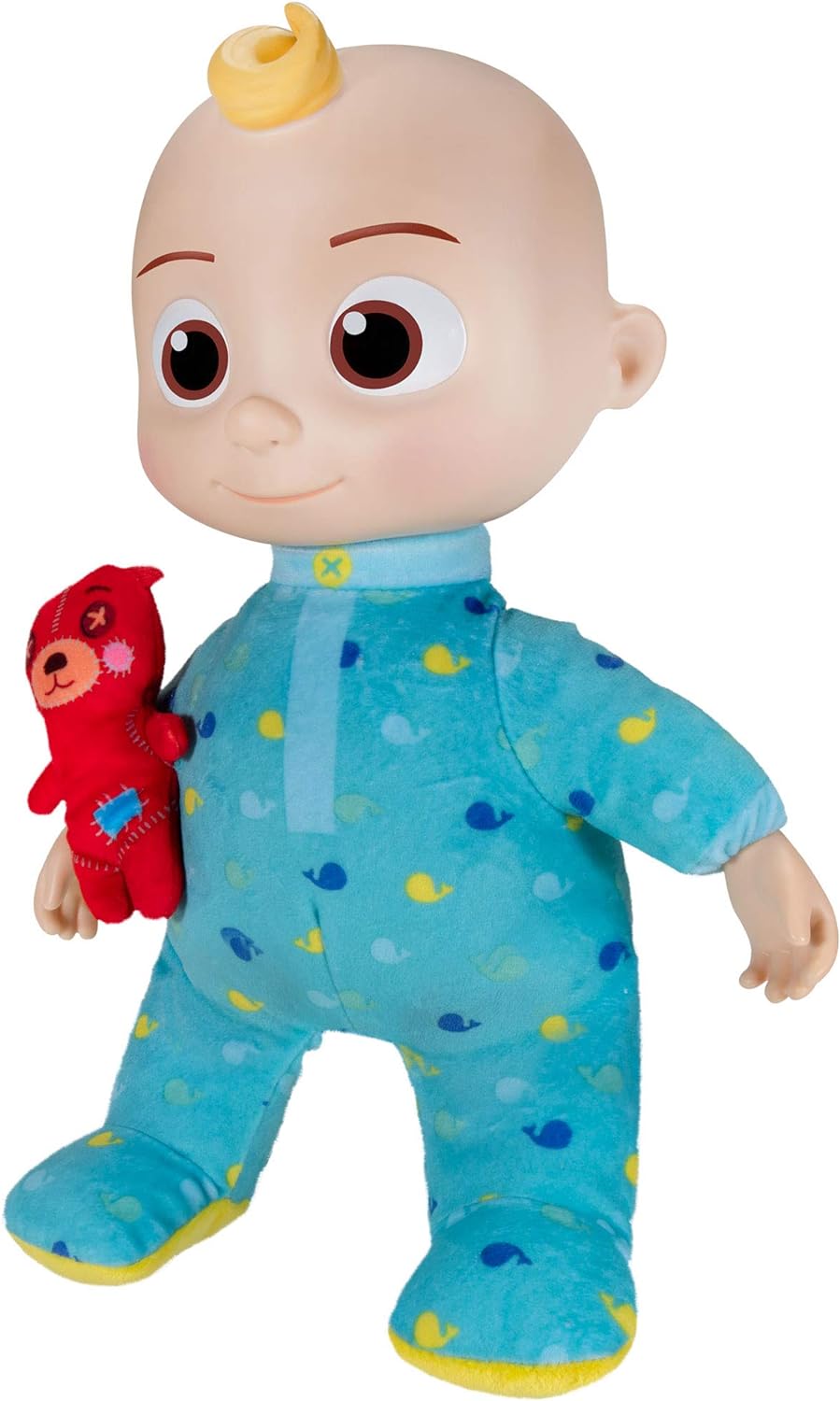 CoComelon Official Musical Bedtime JJ Doll | Soft Plush Body  | Press Tummy and JJ Sings Clips from ‘Yes, Yes | Bedtime Song | Includes Feature Plush and Small Pillow Plush Teddy Bear | Multi