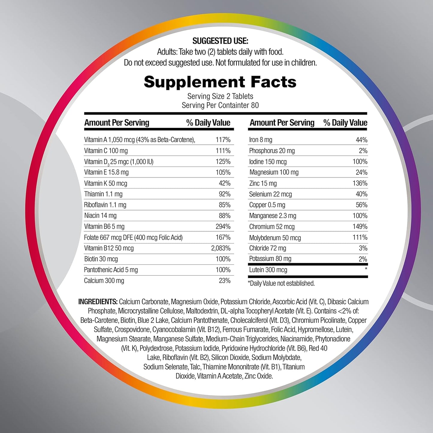 Centrum Minis Silver Women's Multivitamin for Women 50 Plus, Multimineral Supplement with Vitamin D3, B Vitamins, Non-GMO Ingredients, Supports Memory and Cognition in Older Adults - 280 Ct